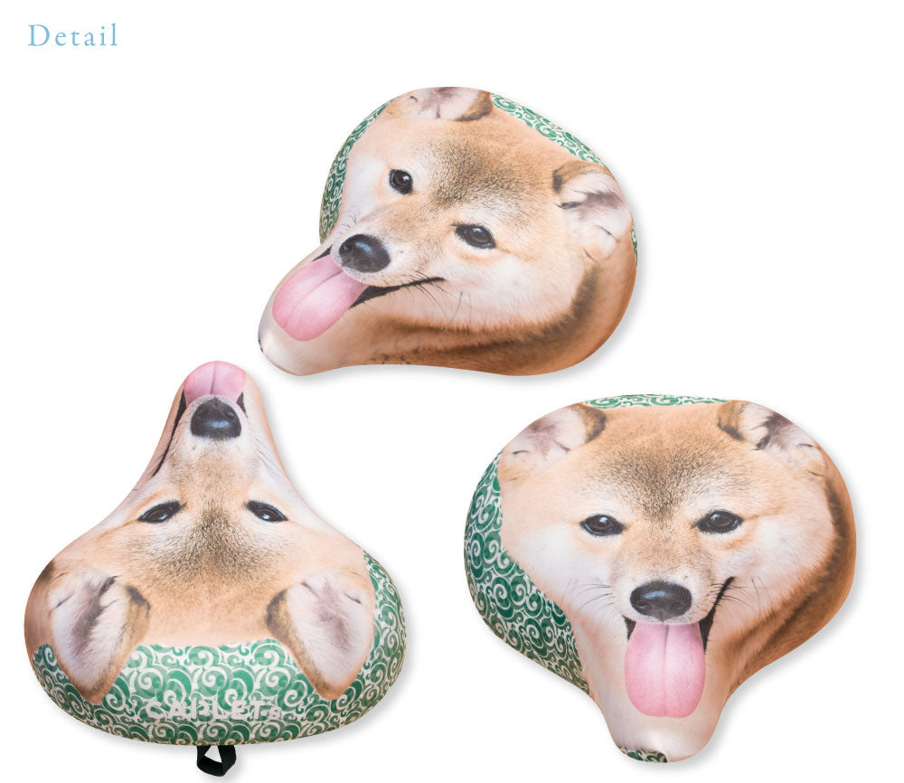 サドルカバー フリーサイズ 柴犬 フルカラーチャリCAP 自転車カバー 着せ替え 撥水 雨 おもしろ ママチャリ 電動アシスト自転車 汚れ防止 キズ 汚れ 一般サイズ 大型サイズ フリーサイズ ギフト プレゼント