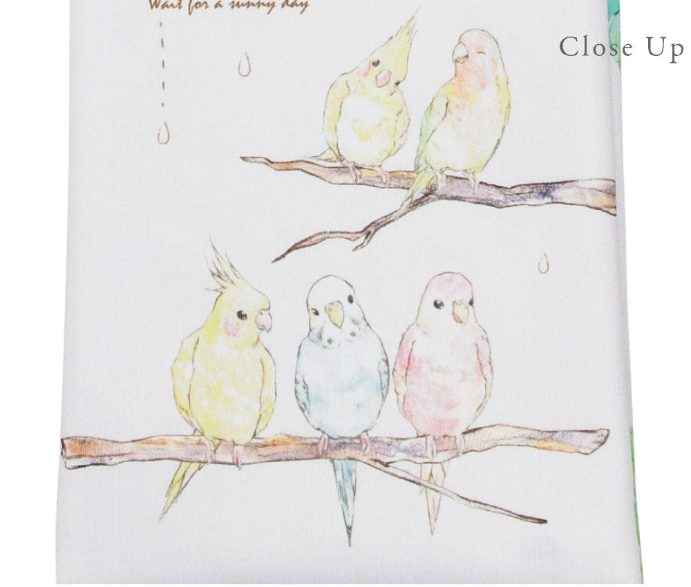 折りたたみ傘 ケース 吸水 かわいい 手提げ付き 吸水ポーチ くるポン アニマルスケッチ ネコ インコ イヌ(3種) 折り畳み傘 ボトル カバー 防水 カサ ケース ヒモ付き 収納 ペットボトル リコーダーケース *ポーチのみで傘は付いていません