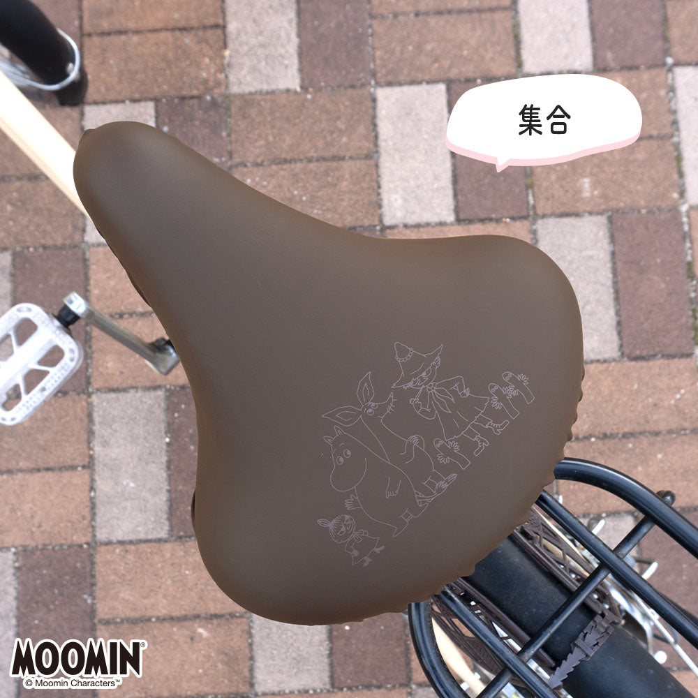 サドルカバー 一般サドル ムーミン MOOMIN ブラック ブラウン 自転車 ママチャリ 軽快車 シティーサイクル 防水 雨 北欧 自転車カバー かわいい キズ 汚れ 防止 黒 茶 リトルミイ ミイ スナフキン ニョロニョロ