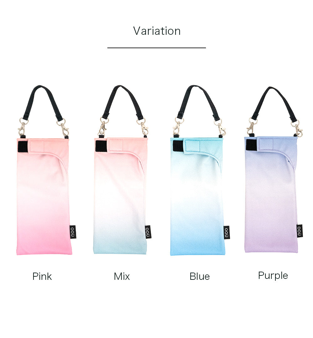 折りたたみ傘 ケース 吸水 かわいい 手提げ付き 吸水ポーチ シンプル くるポン グラデーション ピンク ブルー パープル 織ネーム 折り畳み傘カバー ボトルカバー ボトルケース 水筒カバー 水筒ケース ペットボトルホルダー  防水 カサ ヒモ付 カバー リコーダーケース oou