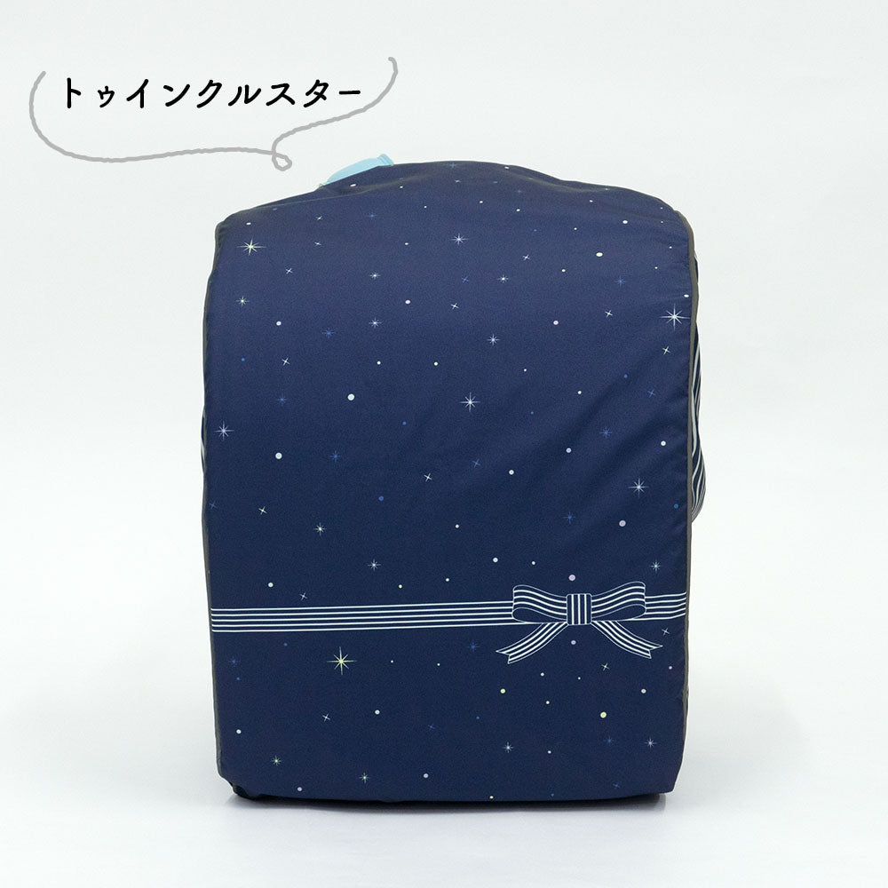 ランドセル カバー 雨カバー かぶせるだけ チェック 星空 星 スター リボン フラワー 花 マーガレット らんらんCAP はっ水 ゴム仕様 反射 パイピング フリーサイズ リュックカバー ポケッタブル 収納袋 軽い 小学生 女の子 プレゼント ギフト 入学祝い 卒園